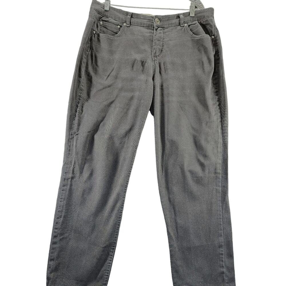 Just My Size Womens Pants Black Size 16W Cotton Blend Stretch Button Zip Pockets